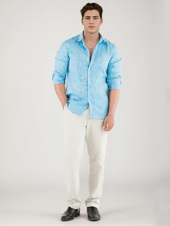 Premium Hemp Slim Fit Shirt - Blue