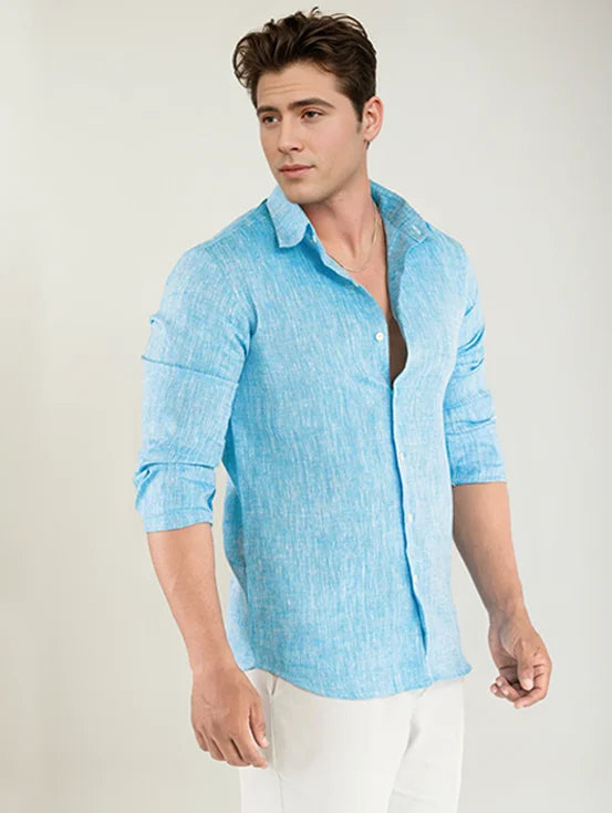 Premium Hemp Slim Fit Shirt - Blue