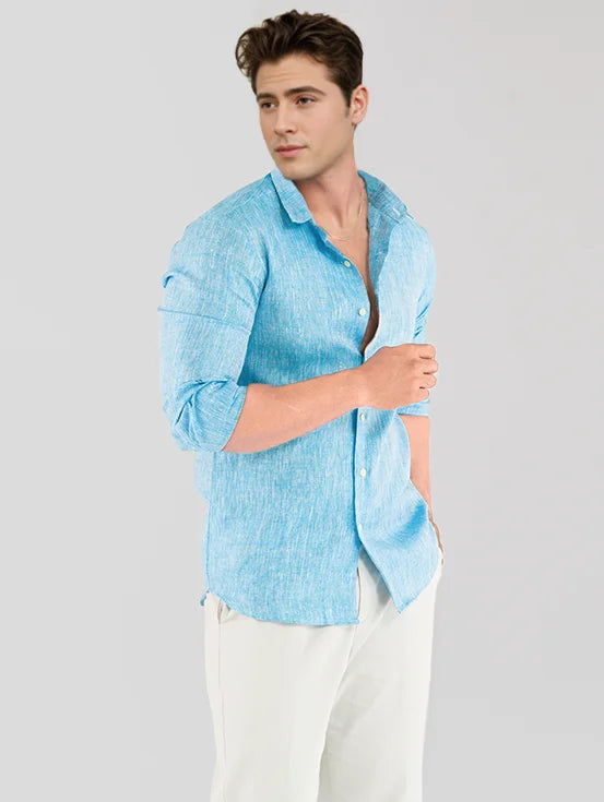 Premium Hemp Slim Fit Shirt - Blue