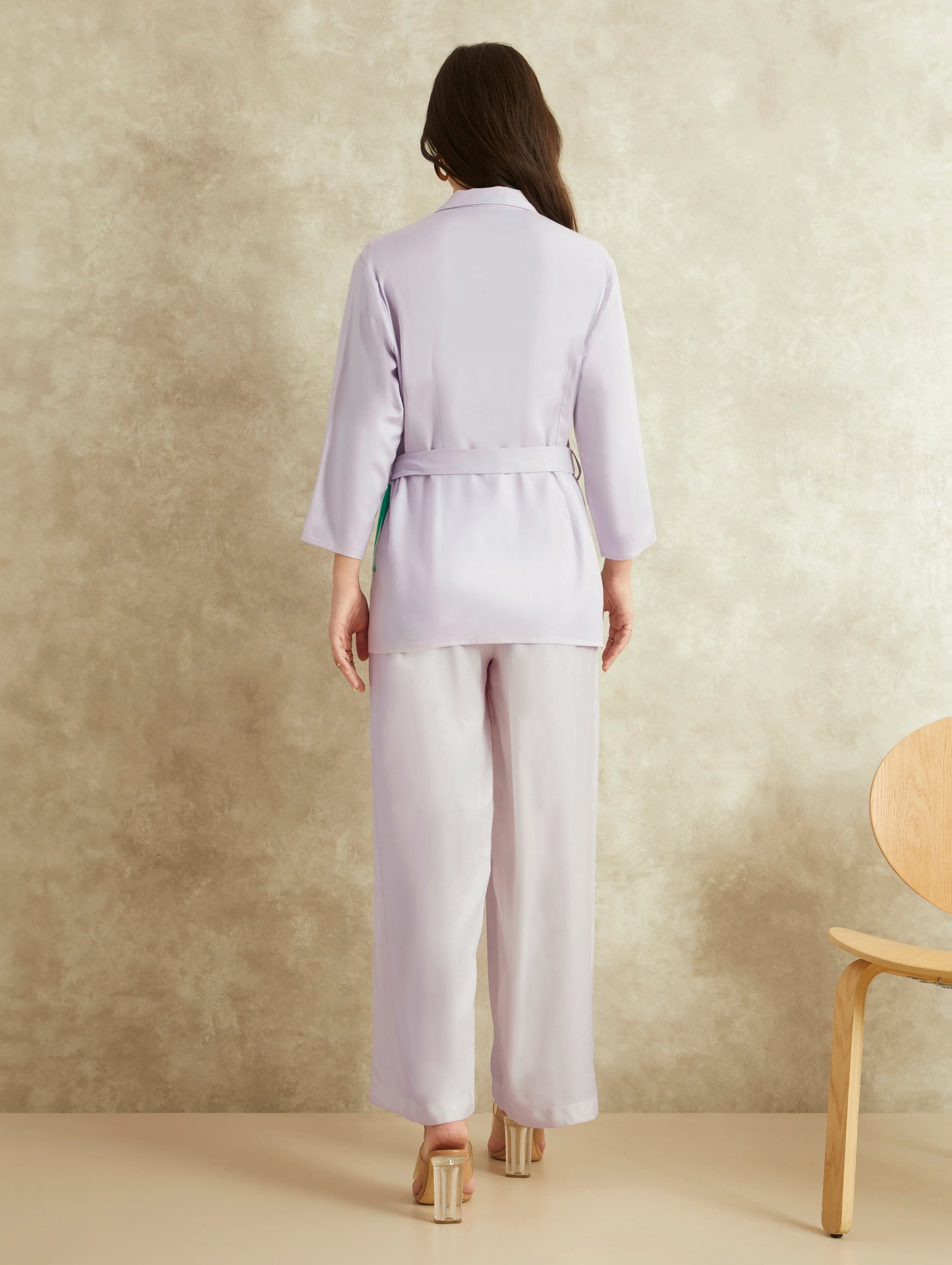 Upcycled front-tie up co-ord - Lilac (Set of two)