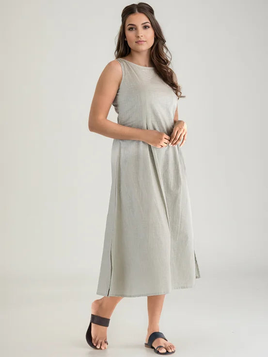 Pleated Dress - Pastel Grey