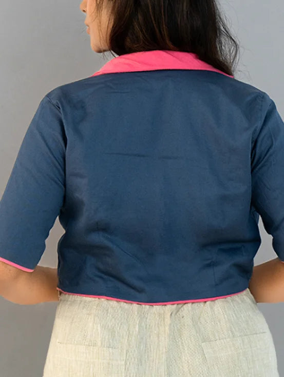 Reversible Cropped Jacket - Hot Pink