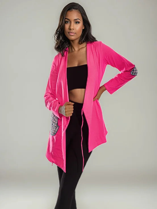 Upcycled Handwork Wrap Jacket - Hot Pink