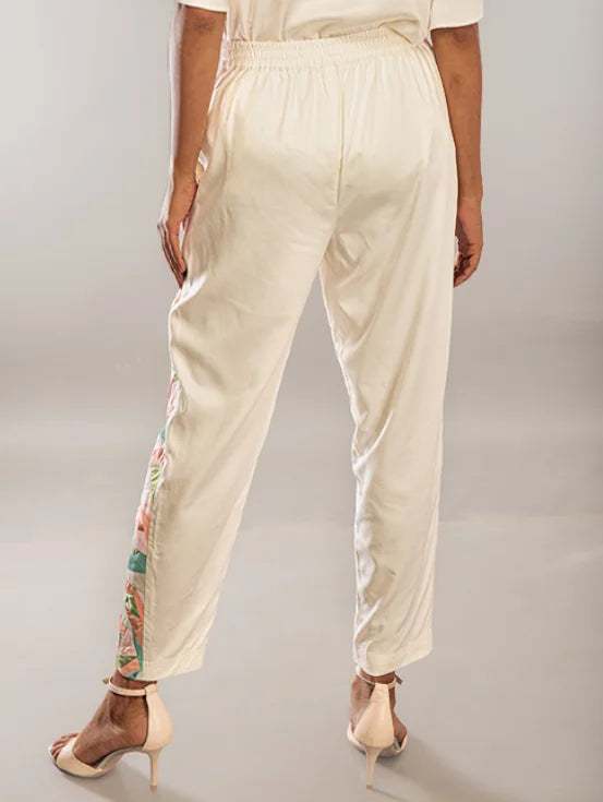 Upcycled Patchwork Trousers - White