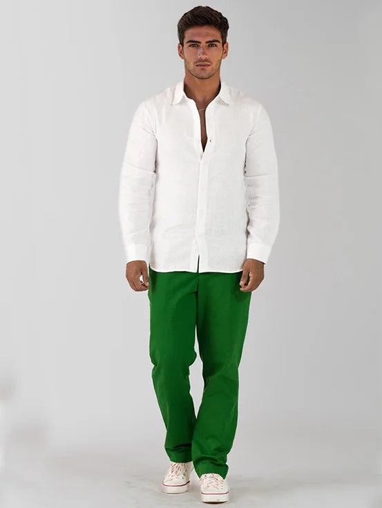 Organic Cotton Trousers - Bottle Green