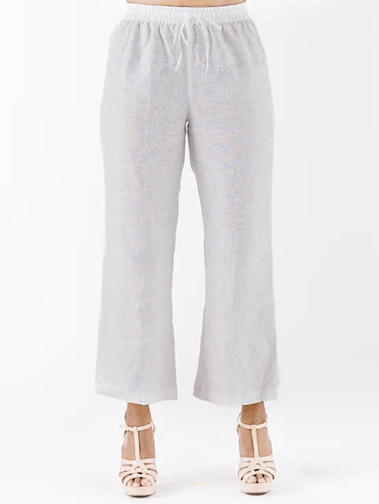 Hemp Wide Legged Trousers - White