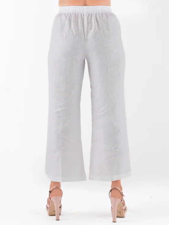 Hemp Wide Legged Trousers - White