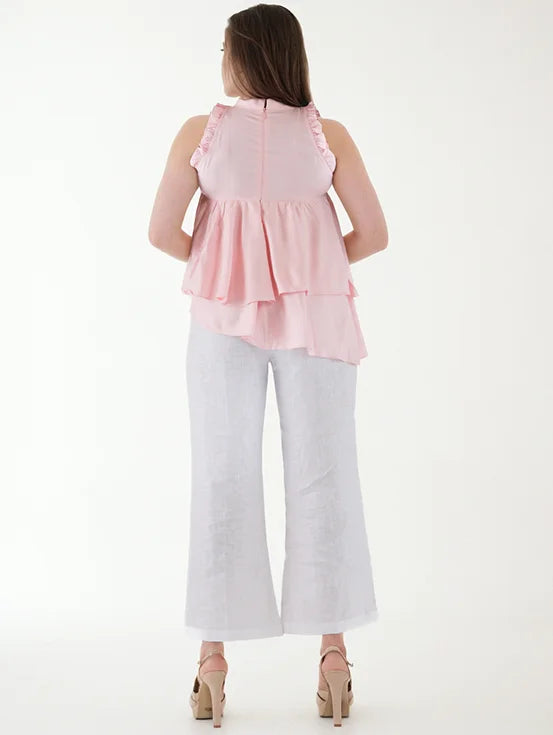 Hemp Wide Legged Trousers - White